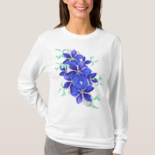 Paars Clematis Flowers Celebration Shirt (Voorkant)