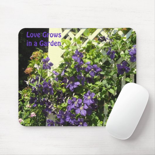 Paars Clematis Garden Gezegde Muismat (Met muis)