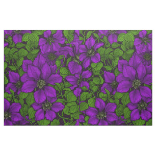 Paars Clematis Stof