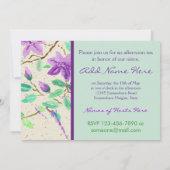 Paars Clematis-Waterverf waswassen Kaart (Achterkant)