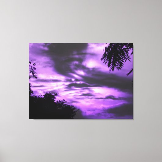 Paars-Clouded Sunrise Wrapped Canvas Print (Voorkant)