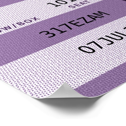 paars concertkaartje poster (Hoek)