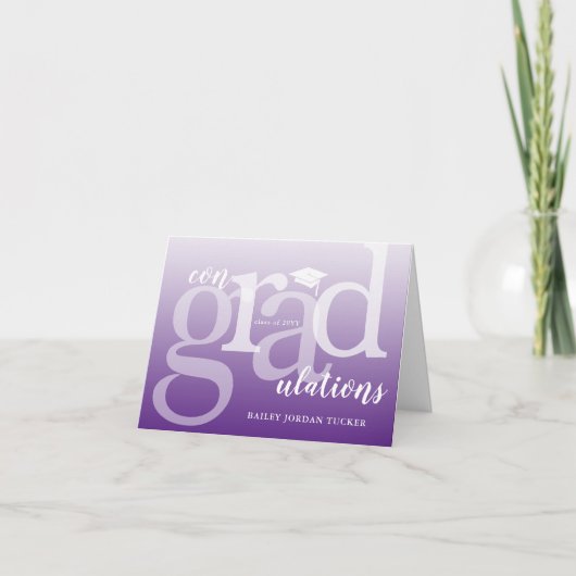 Paars ConGRADAfstuderen gefeliciteerd Kaart (Voorkant)