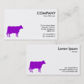 Paars Cow-symbool - wit Visitekaartje (Voorkant / Achterkant)