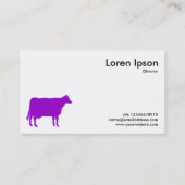Paars Cow-symbool - wit Visitekaartje (Achterkant)