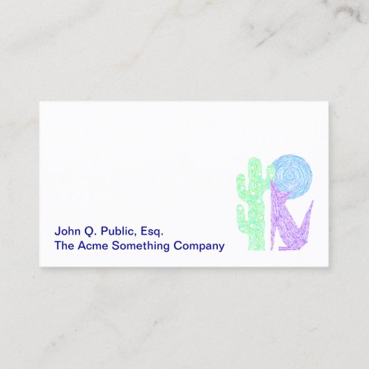 Paars Coyote Wolf Colorful Southwestern Design Visitekaartje (Achterkant)