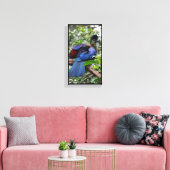 Paars-Crested Turaco Canvas Afdruk (Insitu (Woonkamer))
