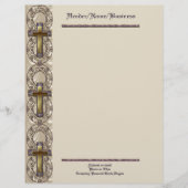 Paars Cross Letterhead Briefhoofd Sjabloon (Voorkant)