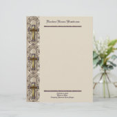 Paars Cross Letterhead Briefhoofd Sjabloon (Staand voorkant)