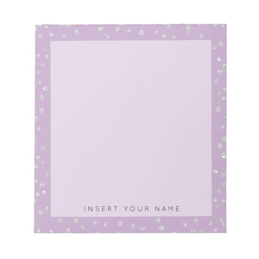 Paars Crystal Confetti Notitieblok 5,5 x 6 inch (Voorkant)