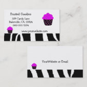 Paars Cupcake-ontwerp Visitekaartje (Voorkant / Achterkant)