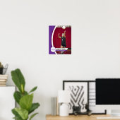 Paars Curved Lijst School Foto Poster (Thuiskantoor)