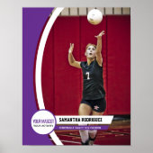 Paars Curved Lijst School Foto Poster (Voorkant)