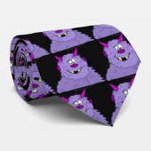 Paars Cute Monster Funny Novelty Stropdas voor Man (Opgerold)