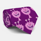 Paars Cute Pink Monster Funny Novelty Stropdas voo (Opgerold)