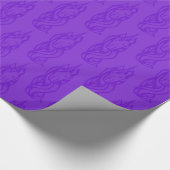 Paars Cute Unicorn Pattern Magical Cadeaupapier (Hoek)