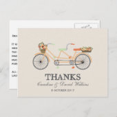 Paar's Cycle Wedding Dank u Briefkaart (Voorkant / Achterkant)