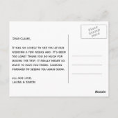 Paar's Cycle Wedding Dank u Briefkaart (Achterkant)