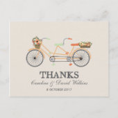 Paar's Cycle Wedding Dank u Briefkaart (Voorkant)
