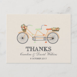 Paar's Cycle Wedding Dank u Briefkaart
