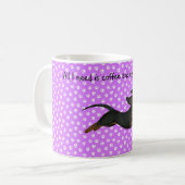 Paars Dachshund Coffee Mok Pauw Print Patroon (Voorkant links)