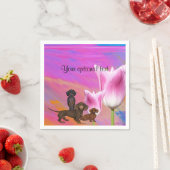 Paars Dachshund Paper Napkins Servetten (Insitu)