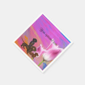 Paars Dachshund Paper Napkins Servetten (Hoek)