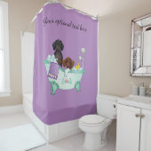 Paars Dachshund Showgordijn Douchegordijn (In situ)