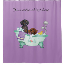 Paars Dachshund Showgordijn Douchegordijn