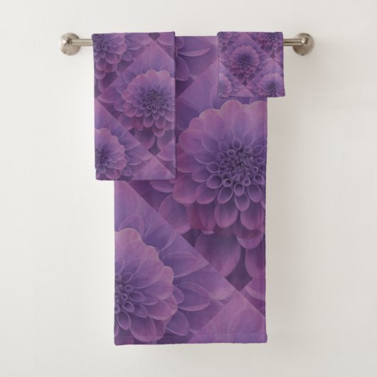 Paars Dahlia Bad Handdoek (Insitu)