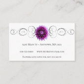 Paars Dahlia Floral Shop Visitekaartje (Achterkant)