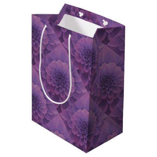 Paars Dahlia Medium Cadeauzakje (Achterkant Gekanteld)