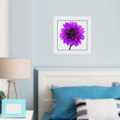 Paars Dahlia met Folie Welkom & Edge Print Poster (Insitu (Slaapkamer))