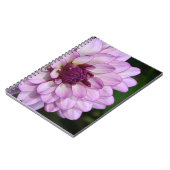 Paars dahlia notitieboek bloesems (Linkerzijde)