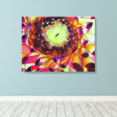 Paars Dahlia, origineel schilderij van poppen Canvas Afdruk (Insitu (Houten vloer))