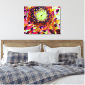 Paars Dahlia, origineel schilderij van poppen Canvas Afdruk (Insitu (Slaapkamer))