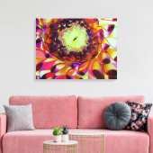 Paars Dahlia, origineel schilderij van poppen Canvas Afdruk (Insitu (Woonkamer))