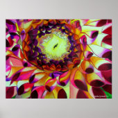 Paars Dahlia, origineel schilderij van poppen Poster (Voorkant)