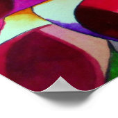 Paars Dahlia, origineel schilderij van poppen Poster (Hoek)