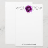 Paars Dahlia Persoonlijke schrijfbenodigdheden Briefpapier (Voorkant / Achterkant)