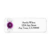 Paars Dahlia Return Address Label (Voorkant)