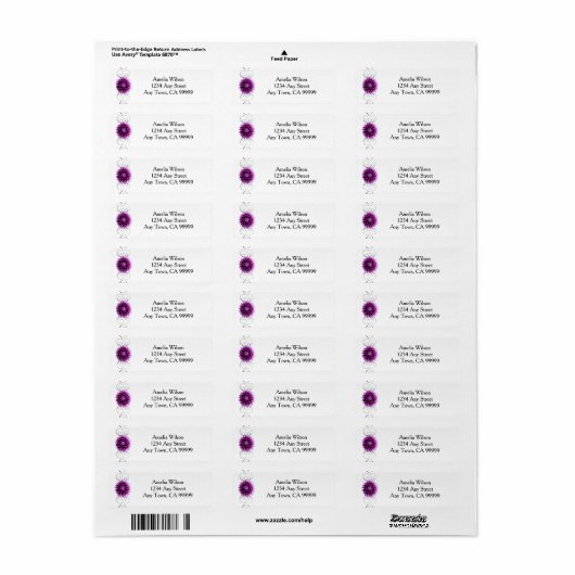 Paars Dahlia Return Address Label (Full Sheet)