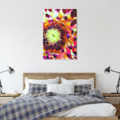 Paars Dahlia - schilderij van pop waterverf Canvas Afdruk (Insitu (Slaapkamer))