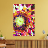 Paars Dahlia - schilderij van pop waterverf Canvas Afdruk (Insitu (Woonkamer))