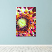 Paars Dahlia - schilderij van pop waterverf Canvas Afdruk (Insitu (Houten vloer))