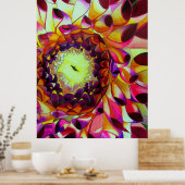 Paars Dahlia - schilderij van pop waterverf Poster (Keuken)