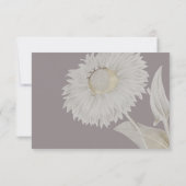 Paars Daisy Antiek Wedding Response Kaart (Achterkant)