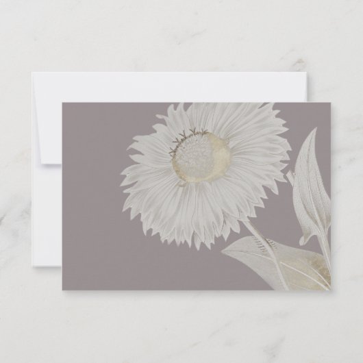 Paars Daisy Antiek Wedding Response Kaart (Achterkant)