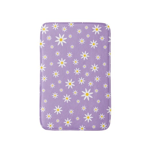 Paars Daisy Bath Mat (Voorkant Verticaal)