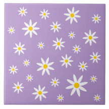 Paars Daisy Ceramic Tile